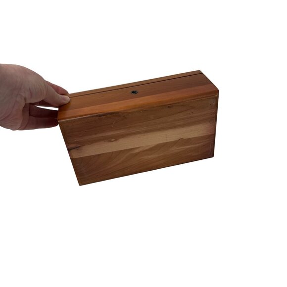Vtg Lane Cedar Keepsake Box Exposures Jewelry Trinket Storage Rustic Wood Decor - Picture 9 of 9